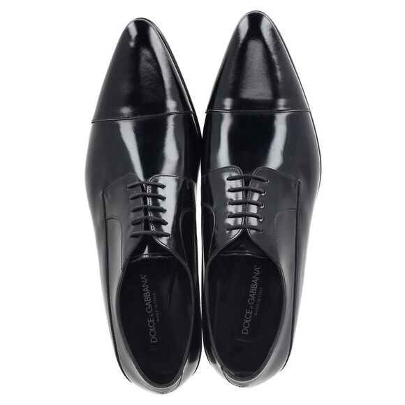 Dolce & Gabbana Lace-Up Cap-Toe Derby Shoes in Black Leather main image 4